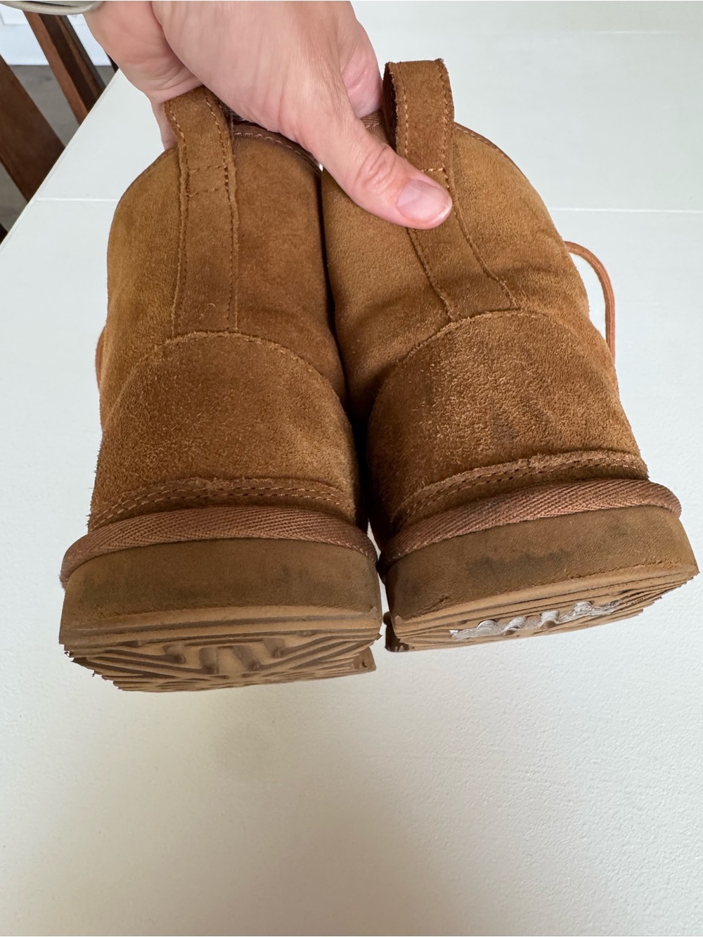 UGG Harkley Chestnut Shearling Lined 1016472 Sheepskin Mid Top Lace Casual Boots - Picture 7 of 13